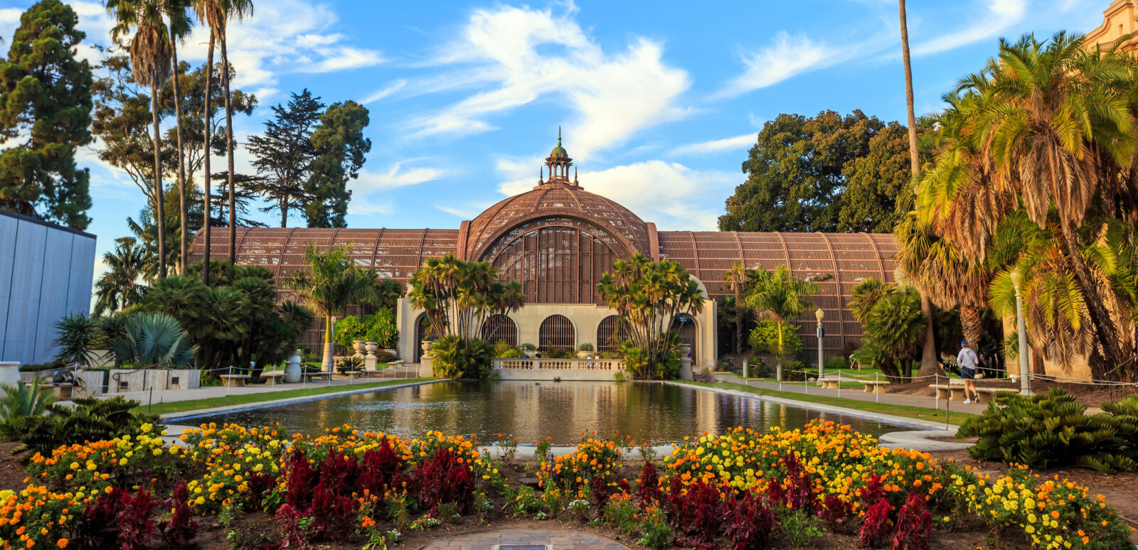 Balboa park Botanical building and pond San Diego, California USA